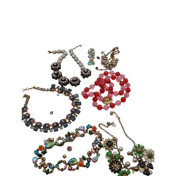 Lot of Five Broken/Missing Stones J. Crew Kate Spade Statement Necklaces - Picture 9 of 10